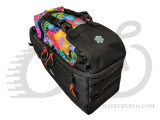 Велосумка на багажник "Randone" Lesenok black+ floral LRBOFF58